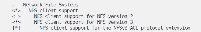 ustawienia NFS w menuconfigu