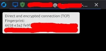 wyświetlona informacja o zabezpieczeniu komunikacji